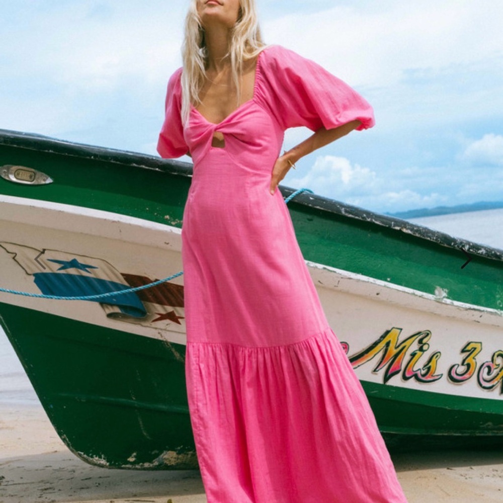 Billabong Pink cotton maxi summer dress